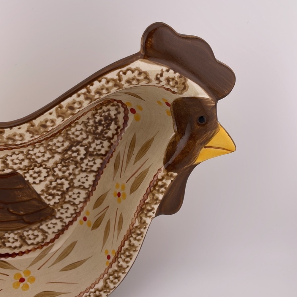 Temp-tations Old World Brown Nesting Hen/Chicken Dishes Set of 2 - Picture 2 of 8